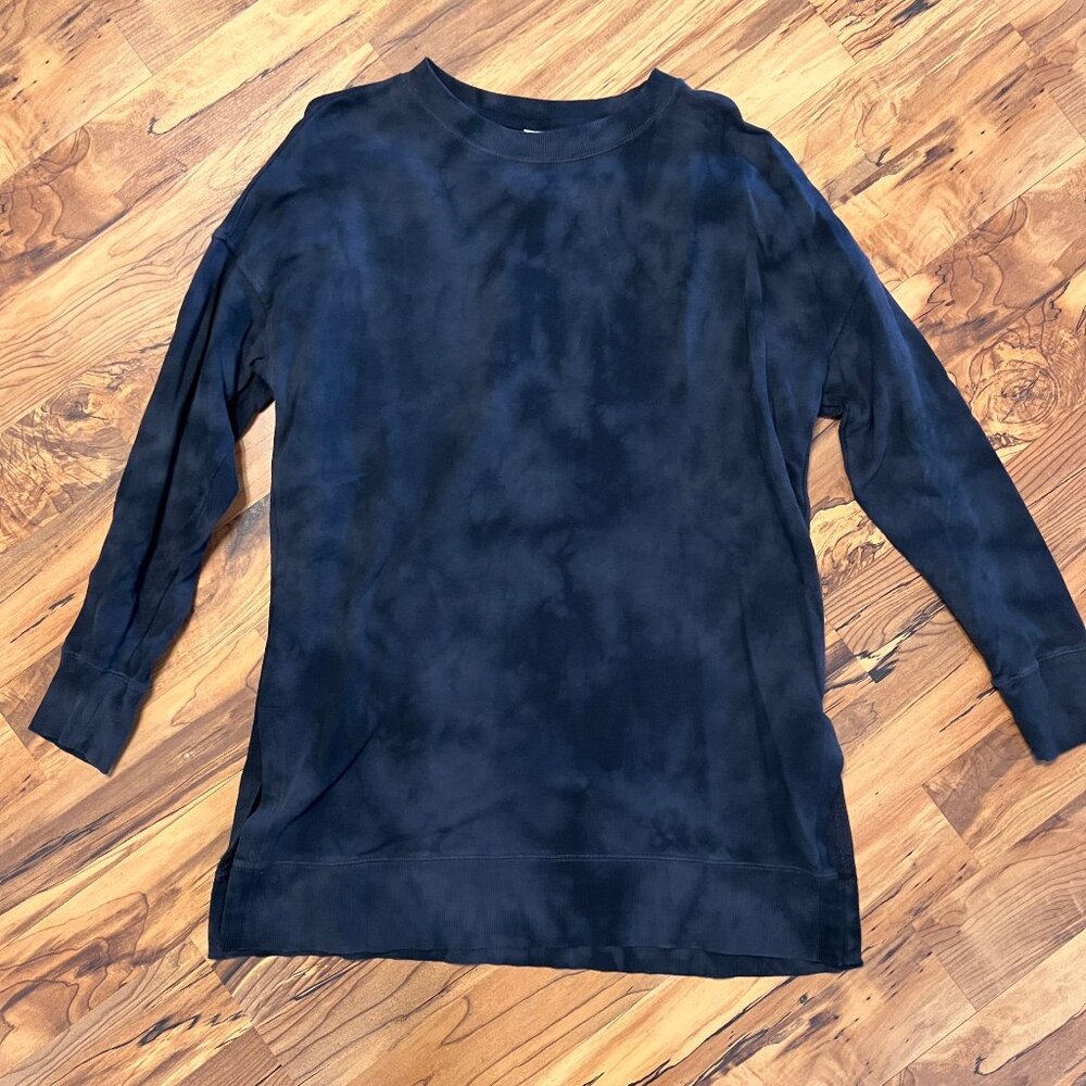 Womens Old Navy Tunic Sweatshirt Size M Black Tie Dye